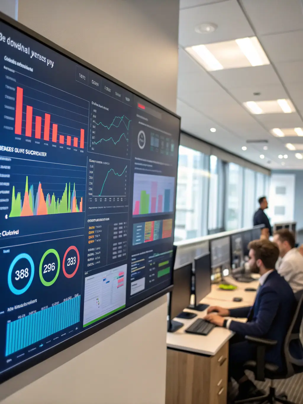A dynamic dashboard displaying real-time analytics data, including key performance indicators (KPIs) and trends, illustrating the power of data-driven decision-making.
